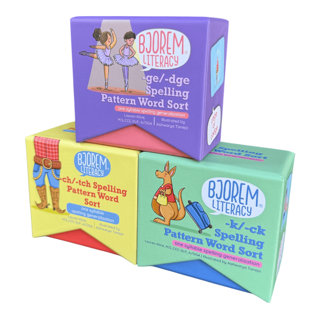 Spelling Sort Bundle — Soft g, ck & tch Patterns